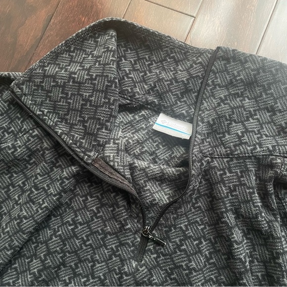 Columbia Checkered Women’s Sweatshirt Quarter Zip Pullover Size XL Black - Picture 3 of 5